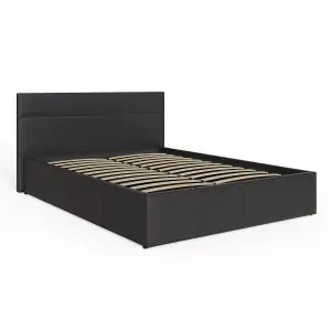 GFW End Lift Ottoman Bed 120cm Small Double Black