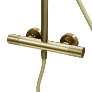 GoodHome Owens Gold effect Thermostatic Multi head shower