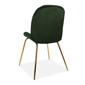 Beetle Journey Green Dining Chair With Gold Metal Legs Legs