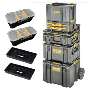 Dewalt Toughsystem 2 Rolling Tool Storage Box Trolley +Tstak Adaptor + Open Tote