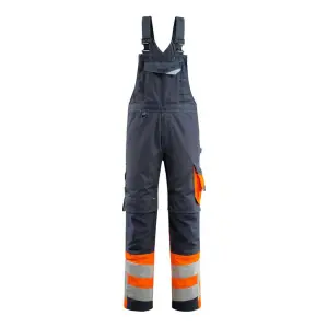 Mascot Safe Supreme Sunderland Bib & Brace - Dark Navy Blue/Hi-Vis Orange   (36.5) (Leg Length - Long)