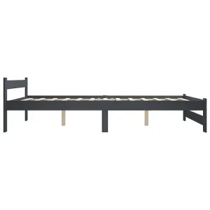 Berkfield Bed Frame Dark Grey Solid Pine Wood 140x200 cm