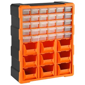 39 Drawers Plastic Storage Cabinet Organizer Black & Orange