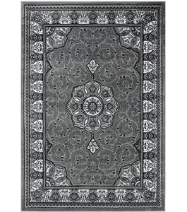 Abaseen 200x290 cm Light Grey Royal Tabriz Rug Classic Oriental Rug 10mm Soft Pile Washable Area Rugs for Home and Office