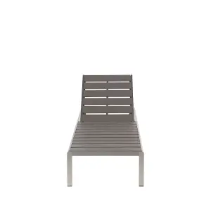 Beliani Industrial Sun Lounger Metal Grey NARDO