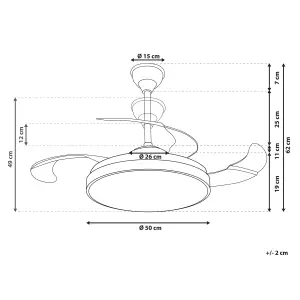 Ceiling Fan with Light Silver IBAR