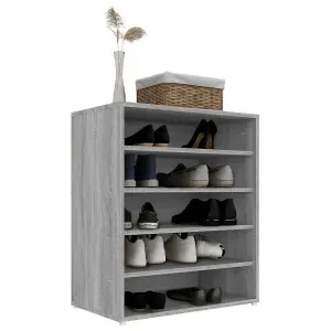 Berkfield Shoe Cabinet Grey Sonoma 60x35x70 cm Engineered Wood