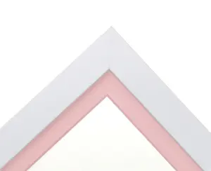 Metro White Frame with Pink Mount for Image Size A2