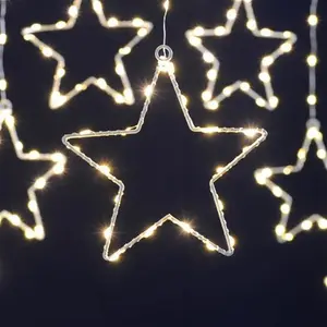 Festive 120cm X 120cm Star Curtain Light Warm White