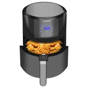 7L Large Air Fryer, Family Size Hot Air Fryer 1800W Digital Touchscreen With 10 Presets, Removable Basket, Timer & Temperature Control For Oil Free & Low Fat Healthy Cooking Black