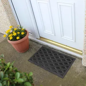 Elipses Rubber Door Mat Boot Trays & Scraper