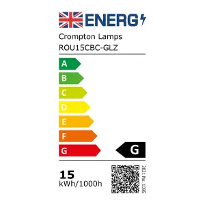 Crompton Lamps 15W Golfball B22 Dimmable Colourglazed IP65 Warm White Clear (3 Pack)