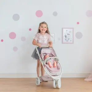 Teamson Kids Polka Dots Princess 2-in-1 Baby Doll Stroller, Pink