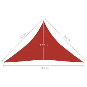 Berkfield Sunshade Sail 160 g/m2 Red 3.5x3.5x4.9 m HDPE