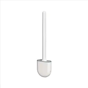 Nes Home Silicone Toilet Brush with Wall Mounted Toilet Brush Holder White