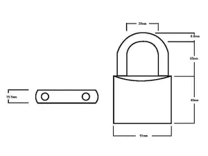 Squire LN5/2.5 Lion Brass Padlock 5-Pin 50mm - 65mm Long Shackle