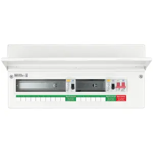 BG 16-way Dual RCD Unpopulated Consumer unit with 100A mains switch