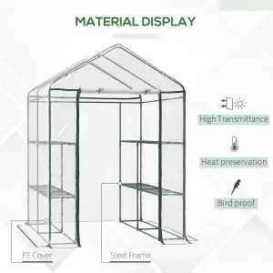 Outsunny Walk In Greenhouse Garden Clear PVC Frame Shelves Reinforced Plant Grow