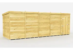 20 x 7 Feet Pent Shed - Single Door Without Windows - Wood - L214 x W589 x H201 cm