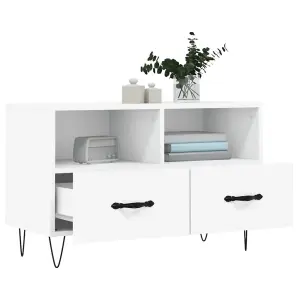 Berkfield TV Cabinet White 80x36x50 cm Engineered Wood