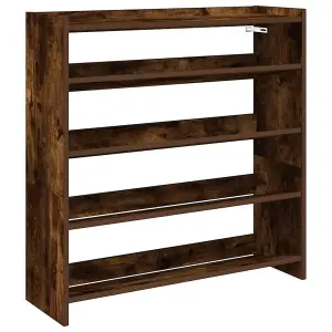 Berkfield Shoe Rack Smoked Oak 80x25x81 cm Engineered Wood