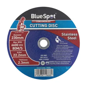 HomeSmart Pack of 10 Stainless Steel Metal Cutting Discs 230mm x 2.3mm for 9"" Air Cut Off Tools, Precision Cutting