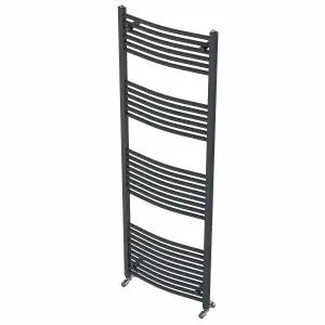 Rinse Curved Bathroom Heated Towel Rail Ladder Radiator Anthracite 1800x600mm