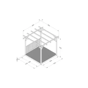 Forest Garden Natural Square Pergola & decking kit, x4 Post x1 Balustrade (H) 2.5m x (W) 5.2m