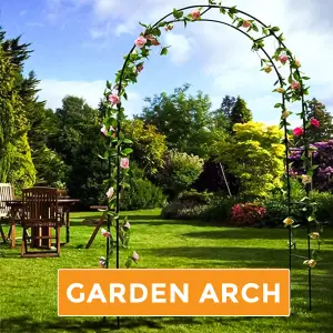 2x Garden Arch 2.4M Plant Climbing Trellis Metal Archway Arbour Frame Tubular