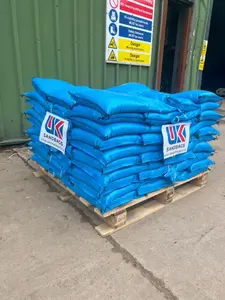 30 Filled blue polypropylene sandbags