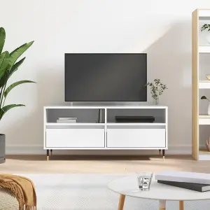 Berkfield TV Cabinet High Gloss White 100x34.5x44.5 cm Engineered Wood