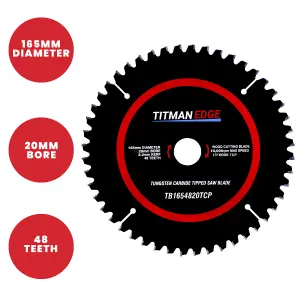 Titman Edge Plunge Saw - Triple Pack - 165mm 20mm Bore -TBTRIPKB