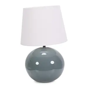 ValueLights Bosco Eucalyptus Ceramic Table Lamp with White Tapered Shade - LED Bulb Included