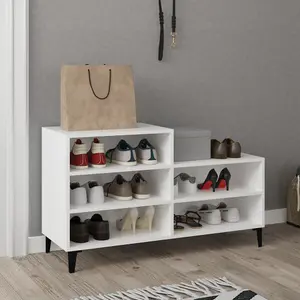 Berkfield Shoe Cabinet White 102x36x60 cm Engineered Wood