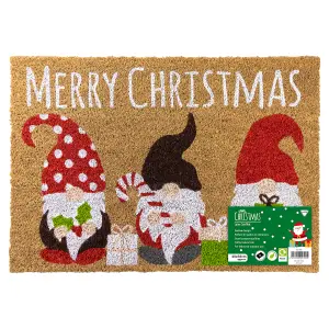 JVL Latex Christmas Coir Door Mats - 40 x 58cm - Gonks