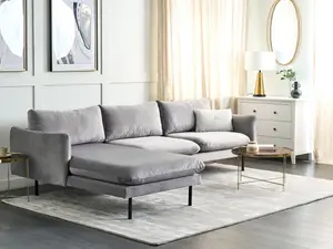 Right-Hand Corner Sofa VINTERBRO Grey Velvet Right Hand