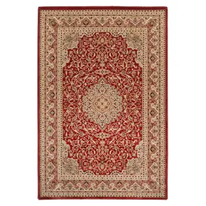 Gold Red Classical Oriental Medallion Area Rug 200cm x 290cm