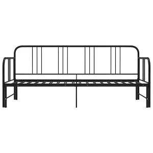 Berkfield Pull-out Sofa Bed Frame Black Metal 90x200 cm