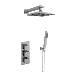 Cameo 3 Dial 2 Way Square Set - Shower Head & Handset