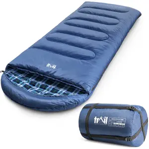 Trail Cotton Sleeping Bag Luxury Flannel Lined 3 to 4 Season Single with Bag