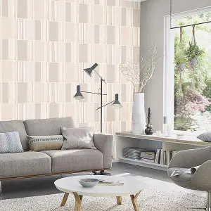 Rasch Florentine Contemporary Colour Blocks Beige and Cream Wallpaper