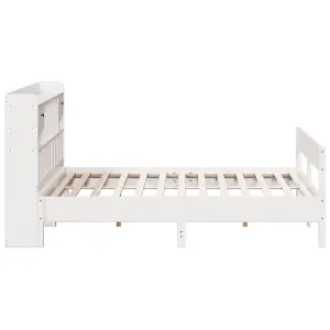 Berkfield Bookcase Bed without Mattress White 180x200cm Super King Solid Wood Pine