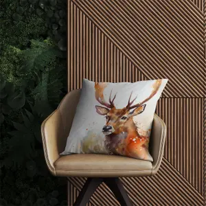 Majestic Stag Watercolour Outdoor Cushion 45cm x 45cm