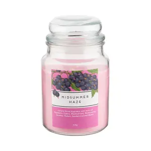 18oz Scented Glass Jar Candle Midsummer Haze 104h Burn Time with 8 Pcs Wax Melts