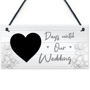 Red Ocean Wedding Countdown Chalkboard Hanging Decor Sign Novelty Engagement Gifts