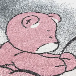 Pink Baby Bear Stars Rug - Kids - 160x230cm