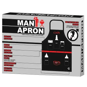 The Man Apron Pockets BBQ Kitchen Novelty