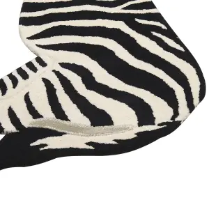 Wool Kids Rug Zebra 100 x 160 cm Black and White KHUMBA