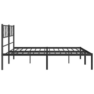 Berkfield Metal Bed Frame with Headboard Black 183x213 cm