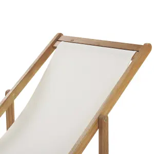 Sun Lounger Wood Light Wood ANZIO